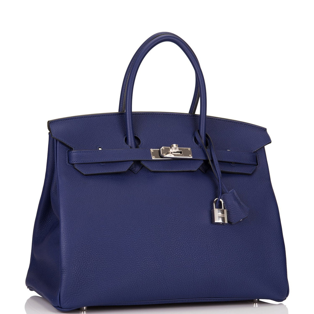 Hermes Bleu Encre Togo Birkin 35cm Palladium Hardware