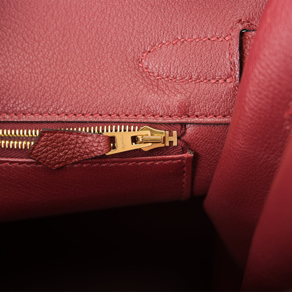 Hermes Rouge H Togo Birkin 30cm Gold Hardware