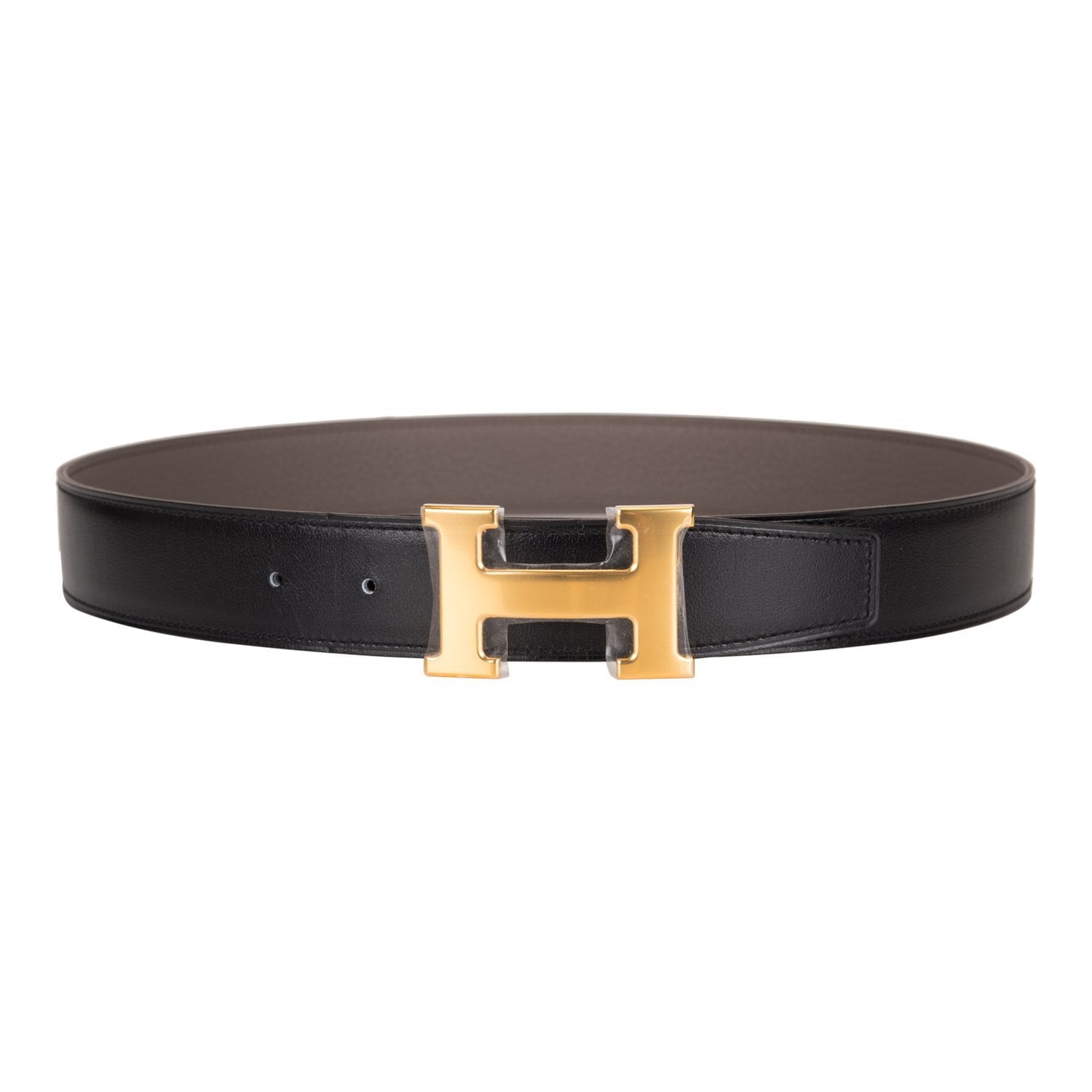 Hermes 32mm Reversible Black/Etain Constance H Belt 80cm Gold Buckle – Madison Avenue Couture