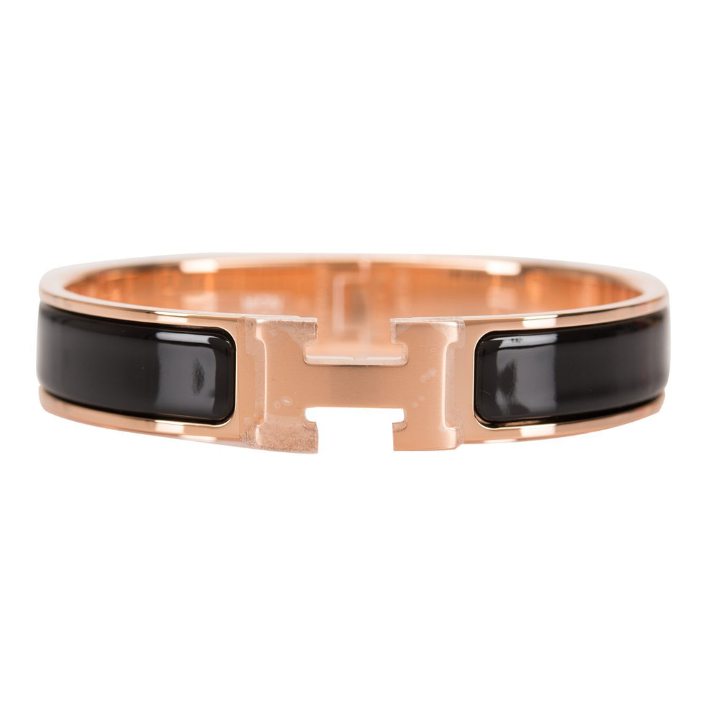 hermes black enamel bracelet