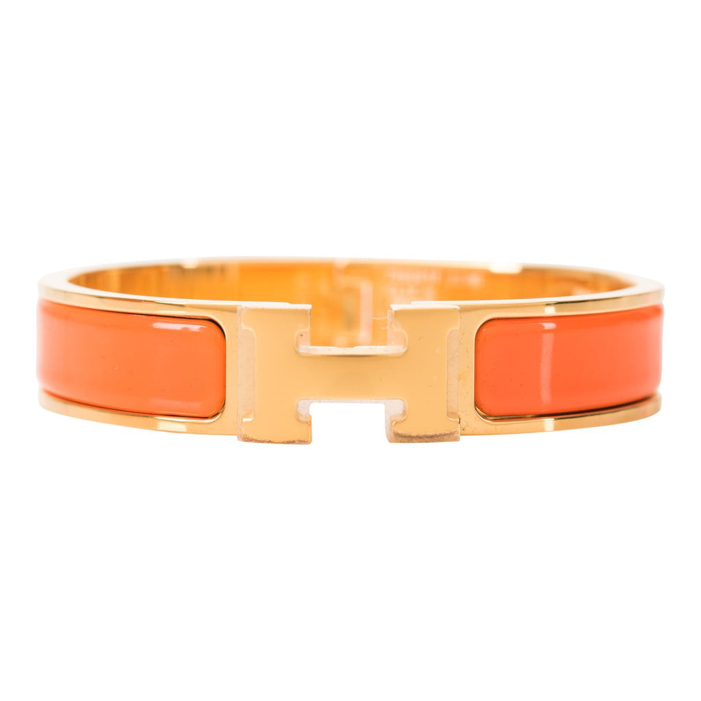 hermes orange enamel bracelet