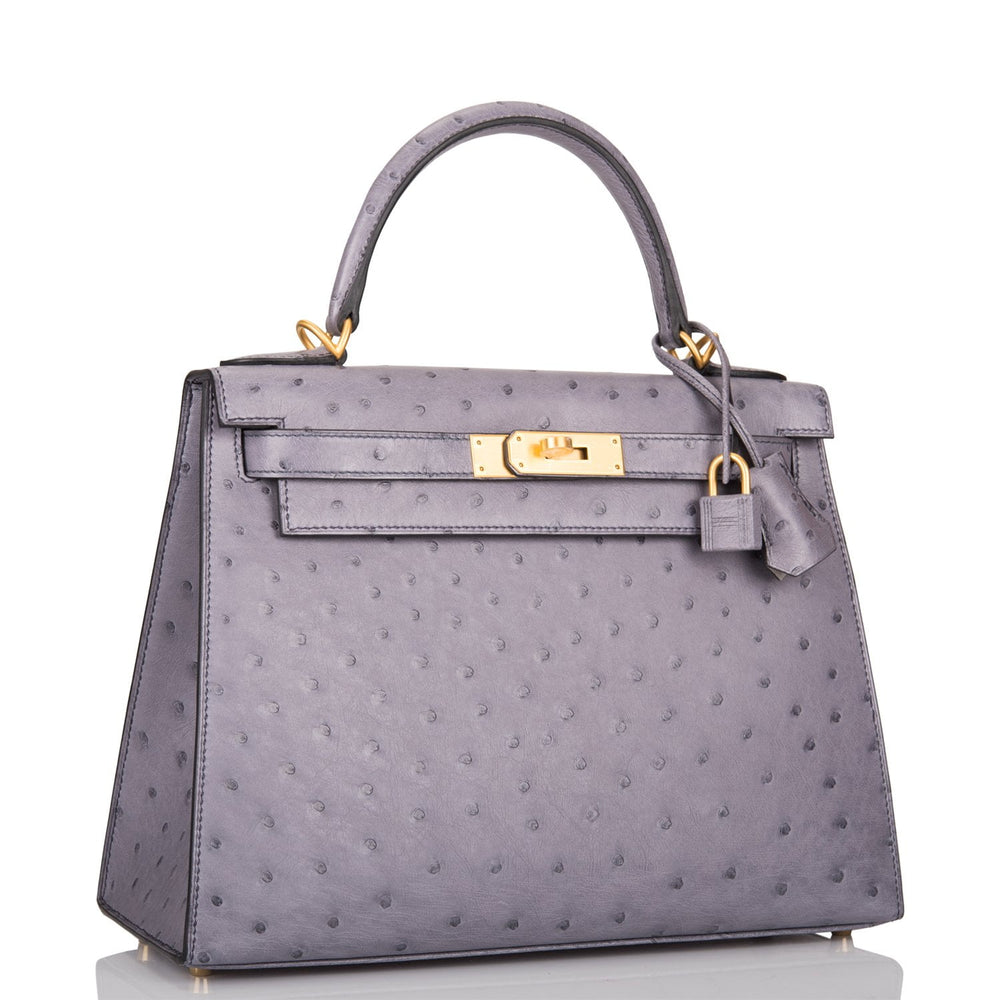 Hermes Hss Bi Color Gris Agate Gris Perle Ostrich Sellier