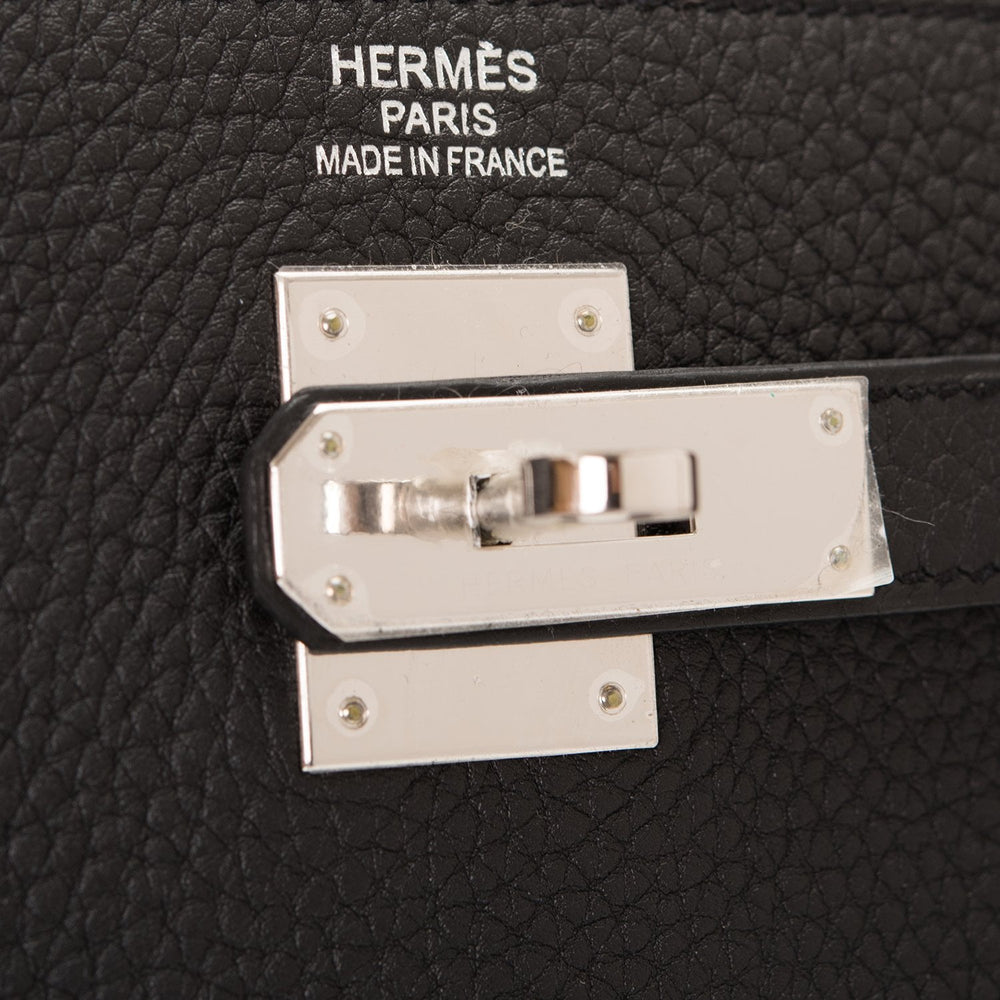 Hermes Black Togo Retourne Kelly 35cm Palladium Hardware