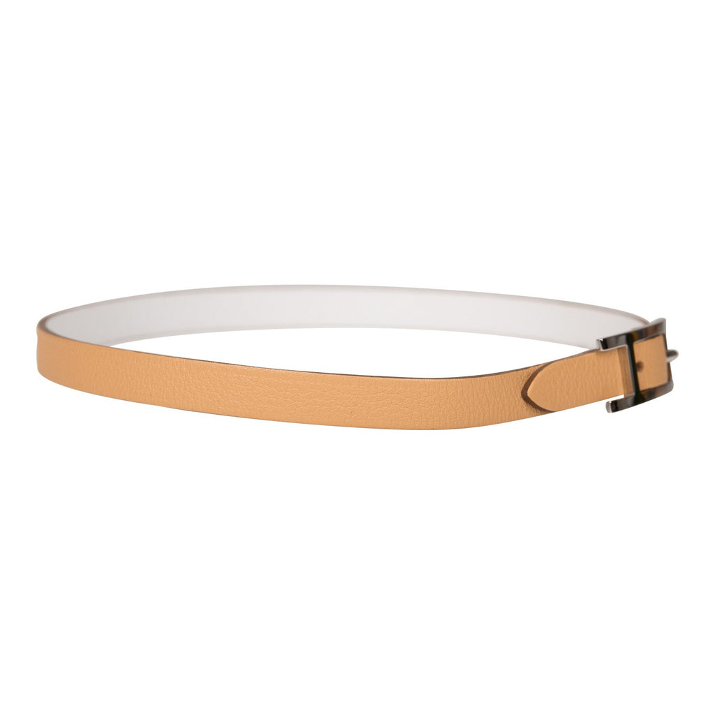 Hermes Beige/White Leather Behapi Double Tour Bracelet Small – Madison ...