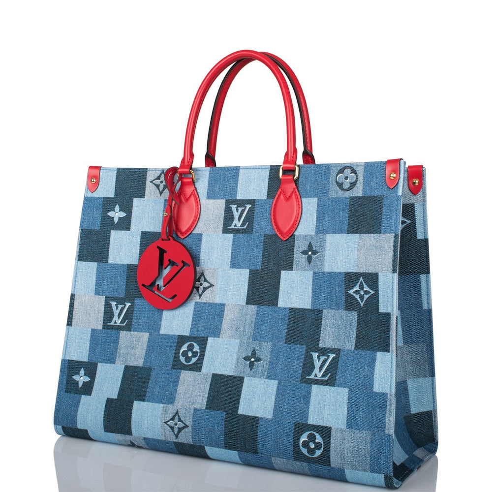 louis vuitton red and blue bag