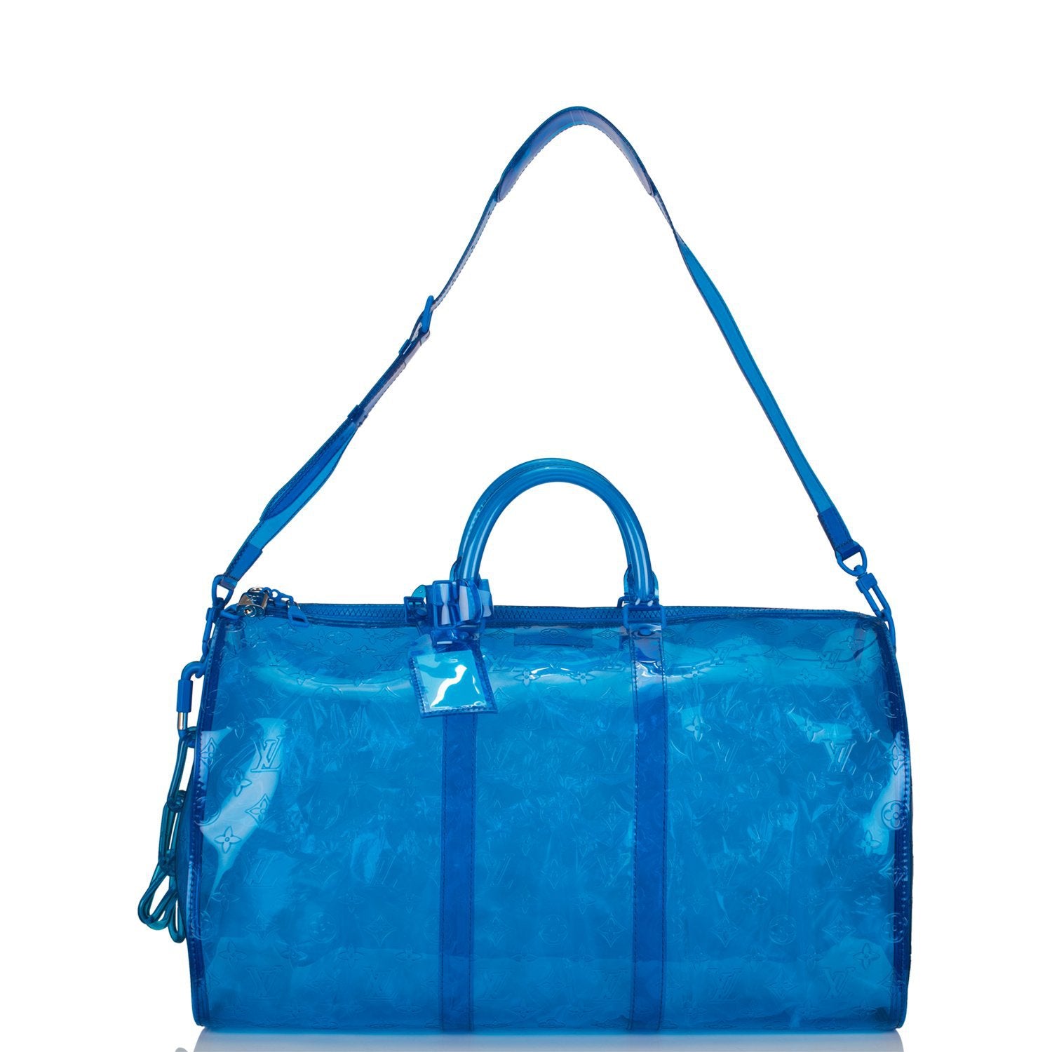 Louis Vuitton x Virgil Abloh Blue RGB Monogram PVC Keepall Bandouliere – Madison Avenue Couture