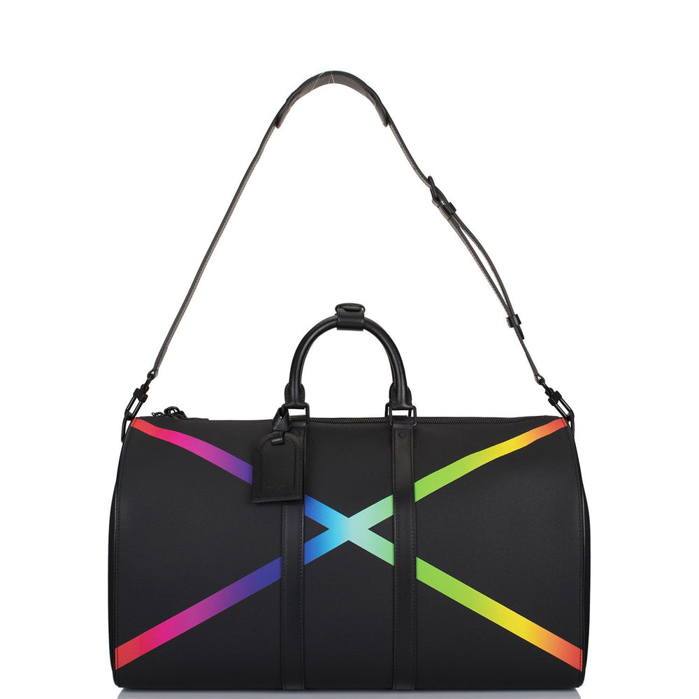 Louis Vuitton x Virgil Abloh Black Taiga Rainbow Keepall Bandouliere – Madison Avenue Couture