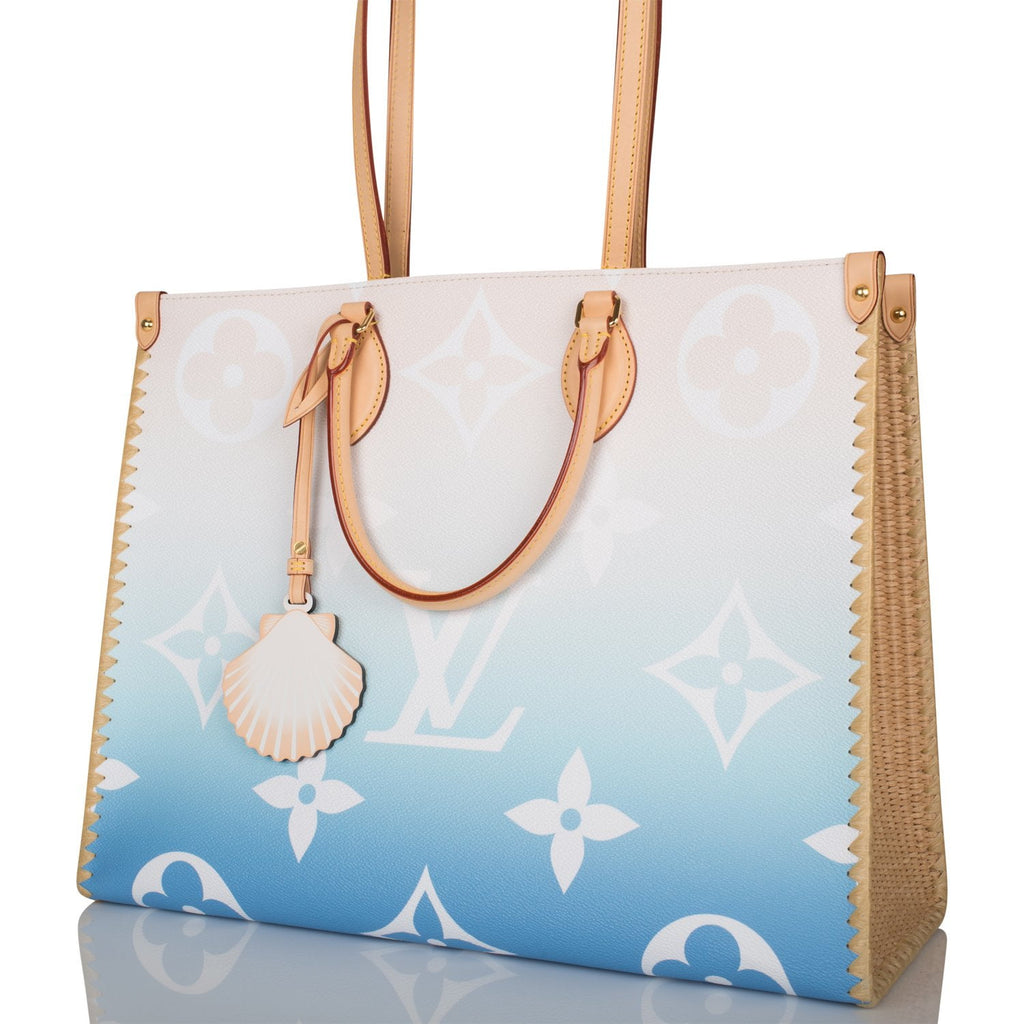 Louis Vuitton On the Go GM Pool, Beige/Blue Ombre, New in Dustbag