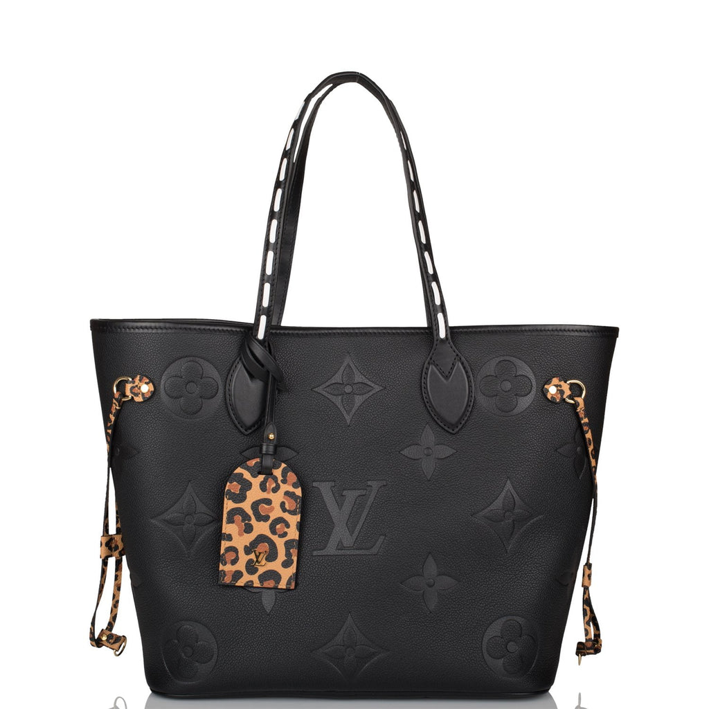 Louis Vuitton Black Wild At Heart Giant Monogram Empreinte Neverfull ...