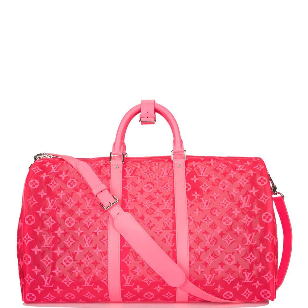 Louis Vuitton Hot Pink Mesh Monogram Keepall Bandoulière 50 – Madison Avenue Couture