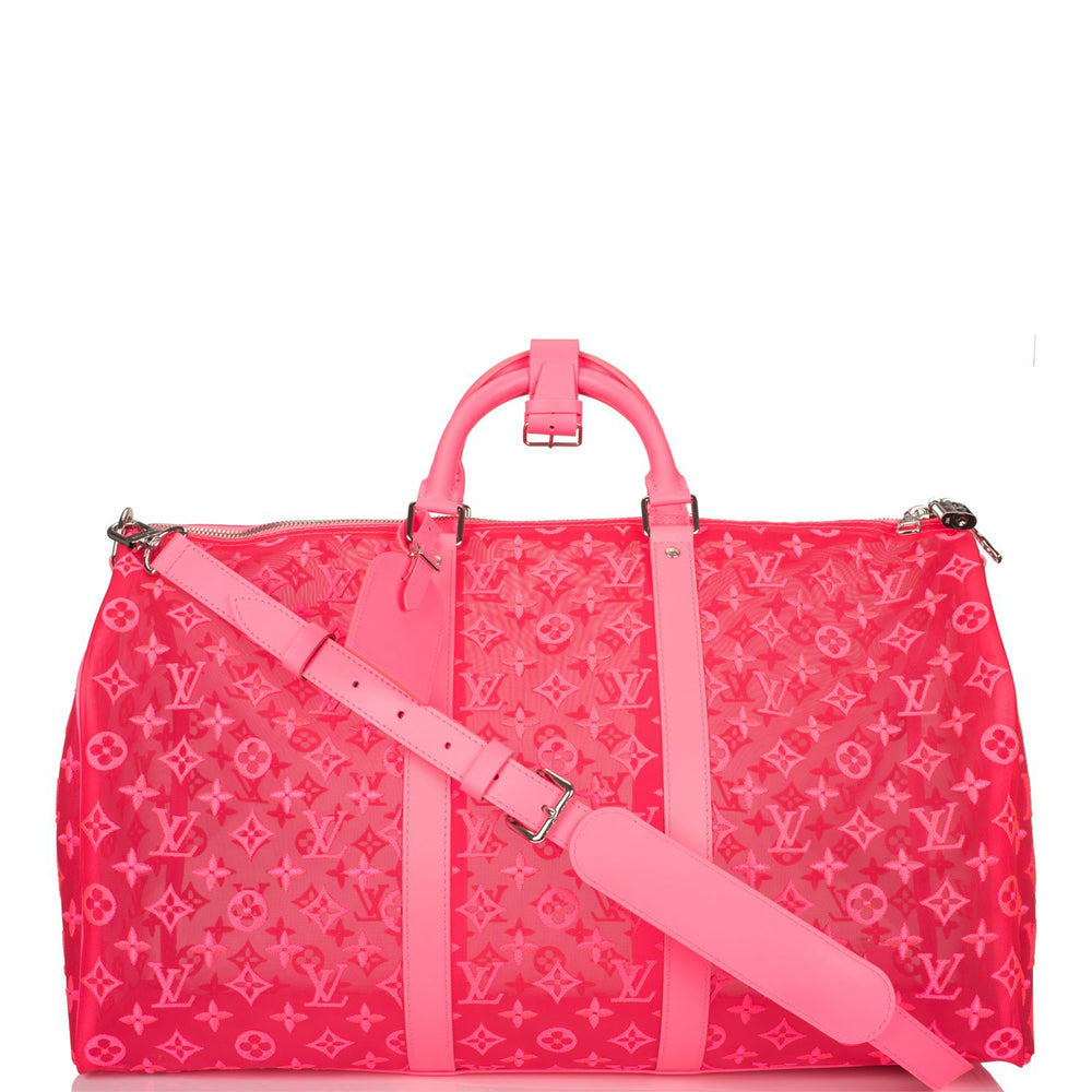 Louis Vuitton Hot Pink Mesh Monogram Keepall Bandoulière 50 – Madison Avenue Couture