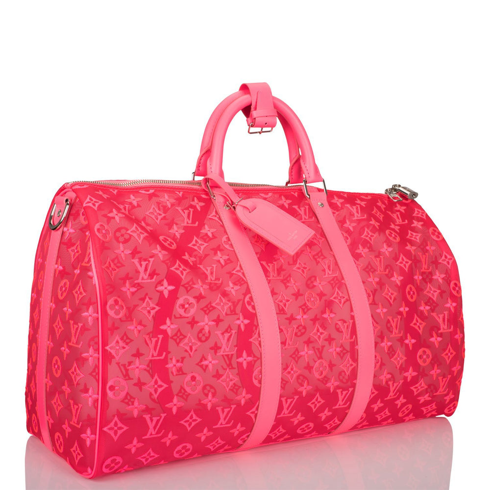 Louis Vuitton Hot Pink Mesh Monogram Keepall Bandoulière 50 – Madison Avenue Couture