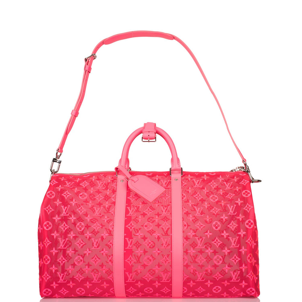 Louis Vuitton Hot Pink Mesh Monogram Keepall Bandoulière 50 – Madison Avenue Couture