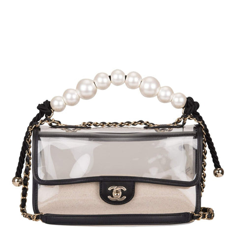 chanel clear bag with sand