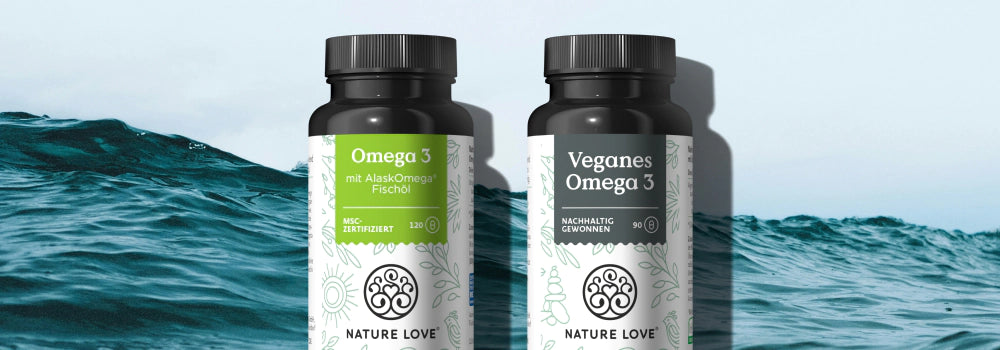 Omega 3 aus Fischöl und aus Algenöl von Nature Love