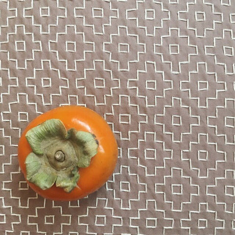 Persimmon flower sashiko stitch