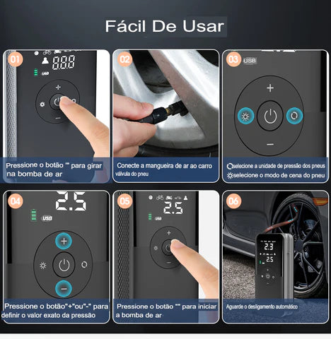 Compressor de Ar Portatil Carsun