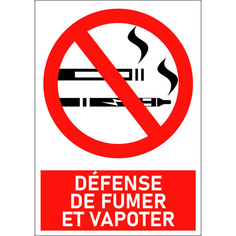 Affichage interdiction de fumer et vapoter