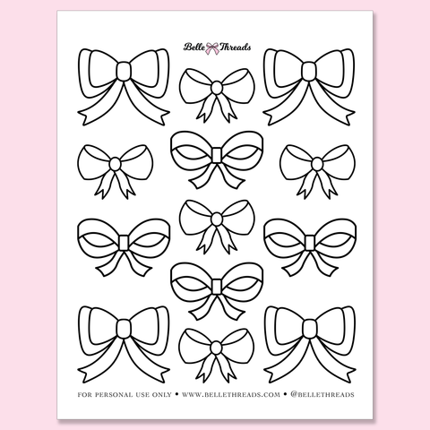 free coquette bow coloring page printable