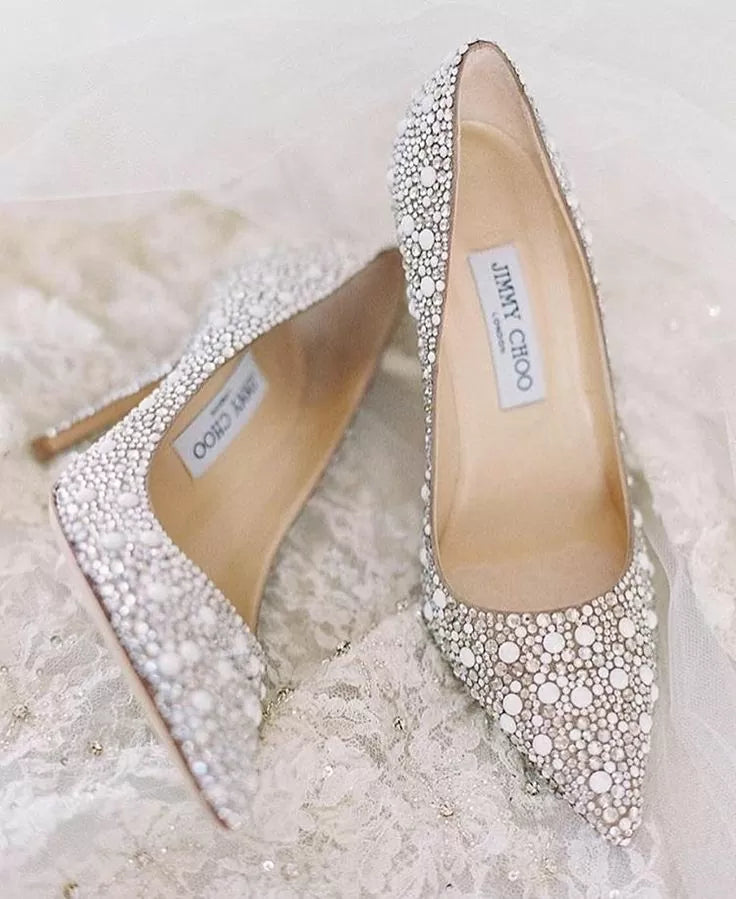 Diamante Wedding Court Heels