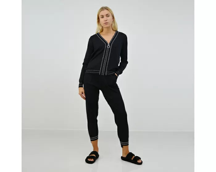 XY London Nelly Soft Knit Loungewear Set in Black