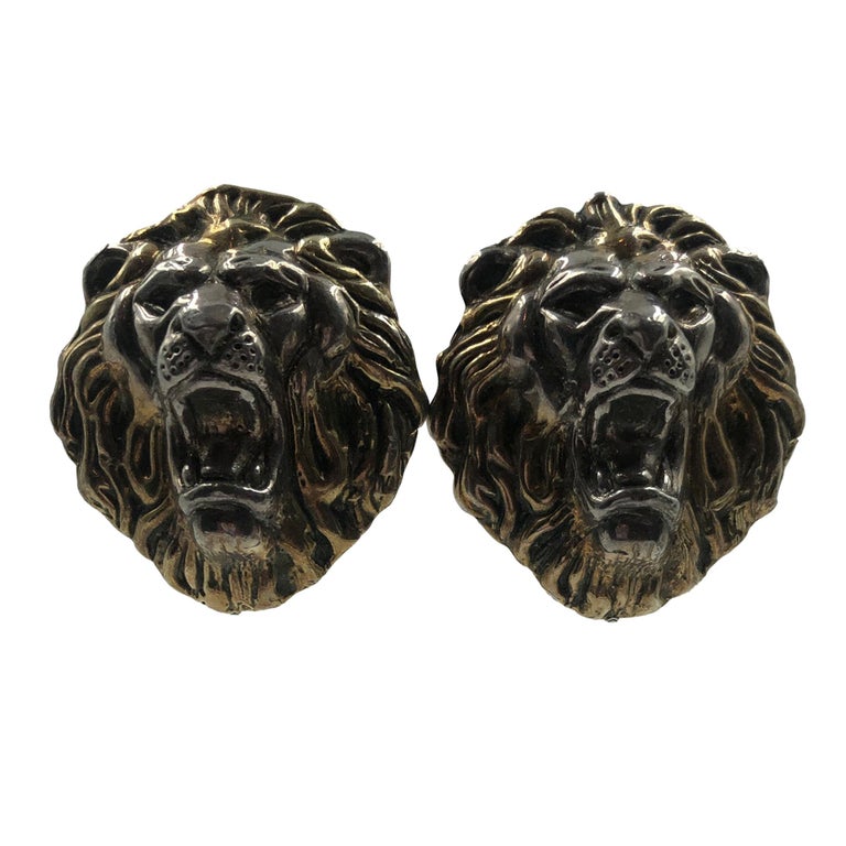 versace lion earrings