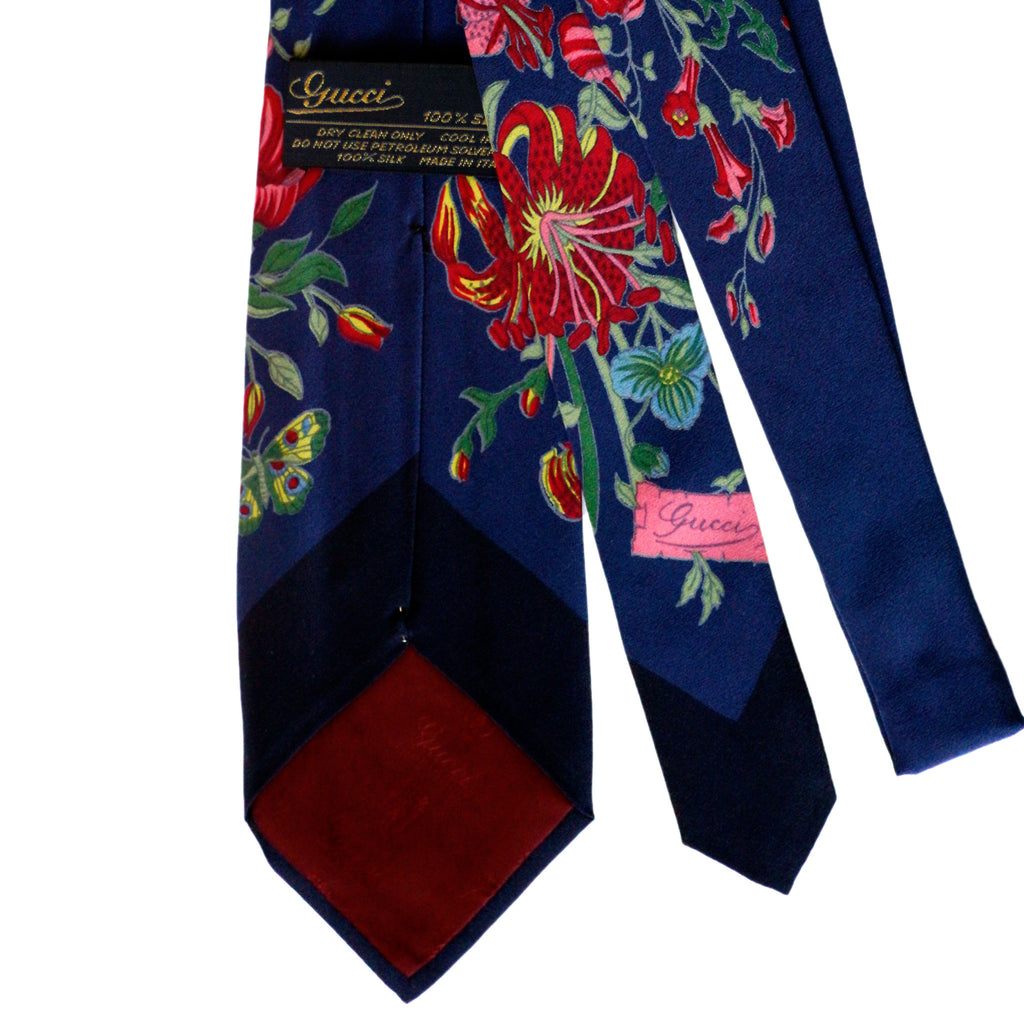 Gucci Blue Floral Tie – catwalk