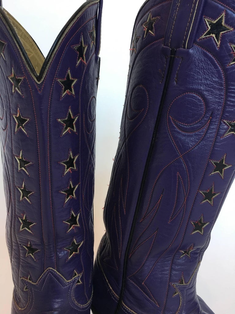 Tony Lama Vintage Purple Cowboy Boots 