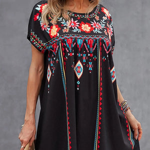 Multicolor Floral Boho Print Dress - Jagged Journey Boutique
