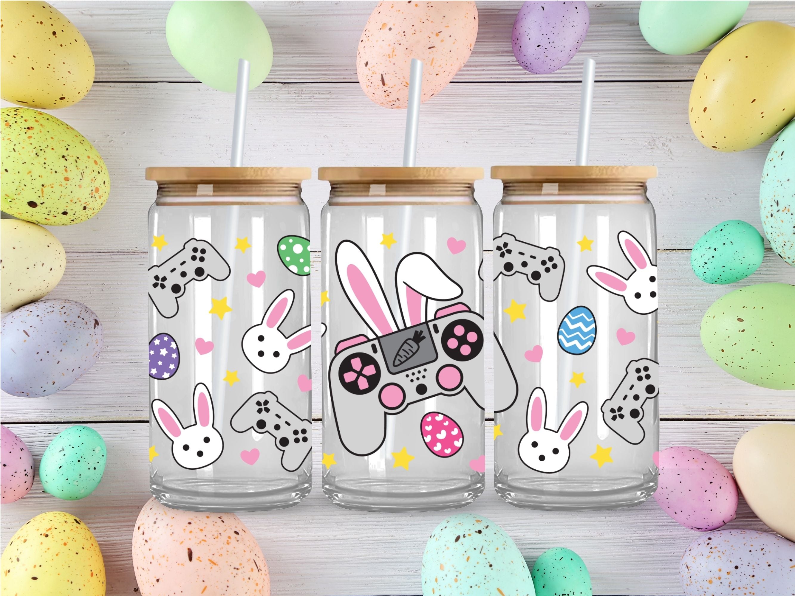 Gaming Bunny UV DTF 16oz Wrap