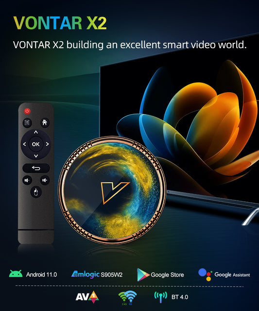 VONTAR X4 Amlogic S905X4 Smart TV Box Android 11 4GB 128G 32GB 64GB Wifi BT  AV1 Media Player TVBOX 4K 1000M Set top box 2024 - $55.99
