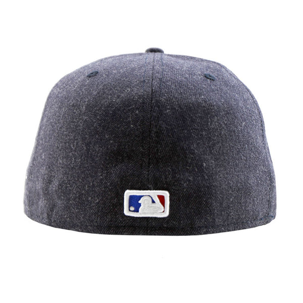 New York Yankees Heather Navy Fitted New Era Cap Lidzcaps