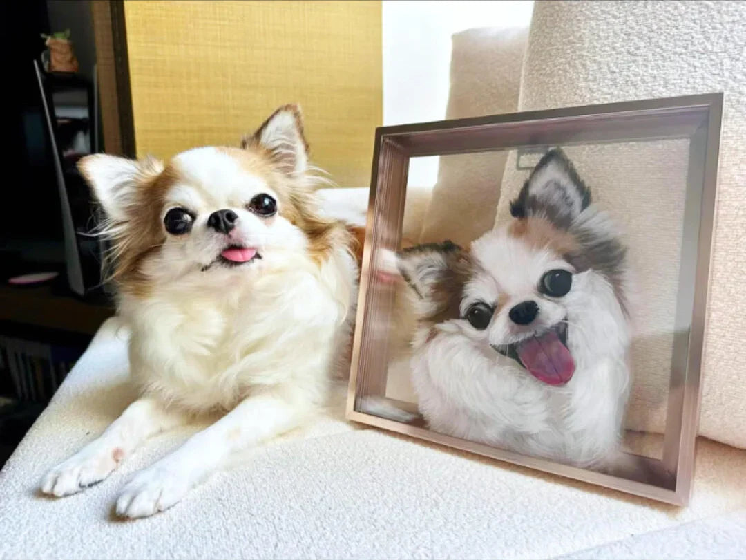 3D Oil-on-Glass Pet Portraits