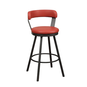 Benzara Leatherette Pub Chair with Curved Design Open Backrest - Urban Flair