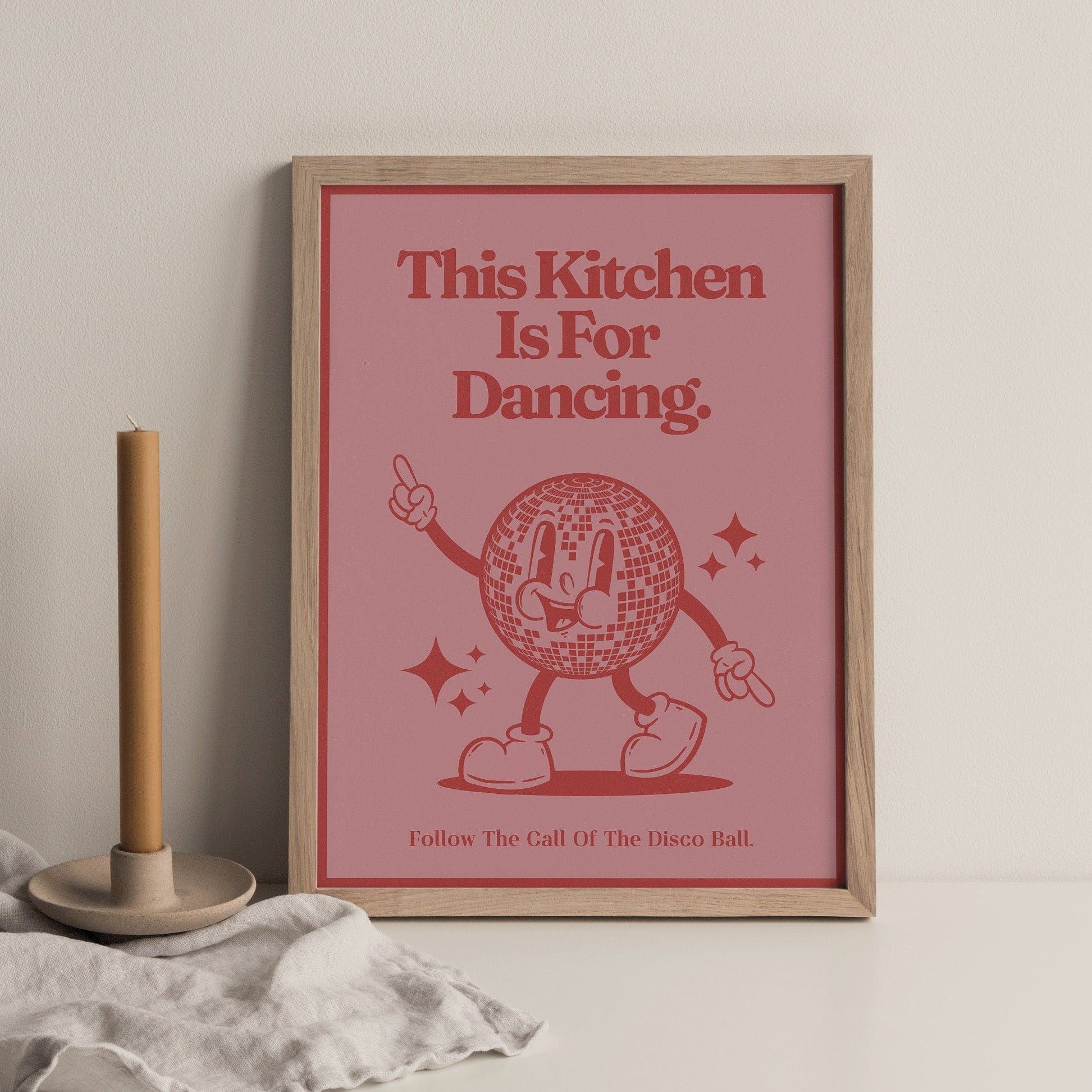 Set of 2 Kitchen Prints This Kitchen is for Dancing Disco 
