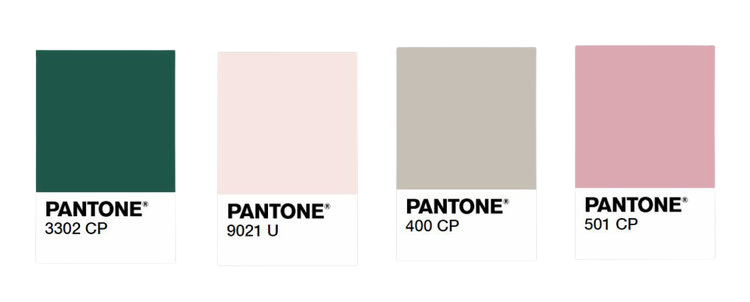 Pantone colours for blog page