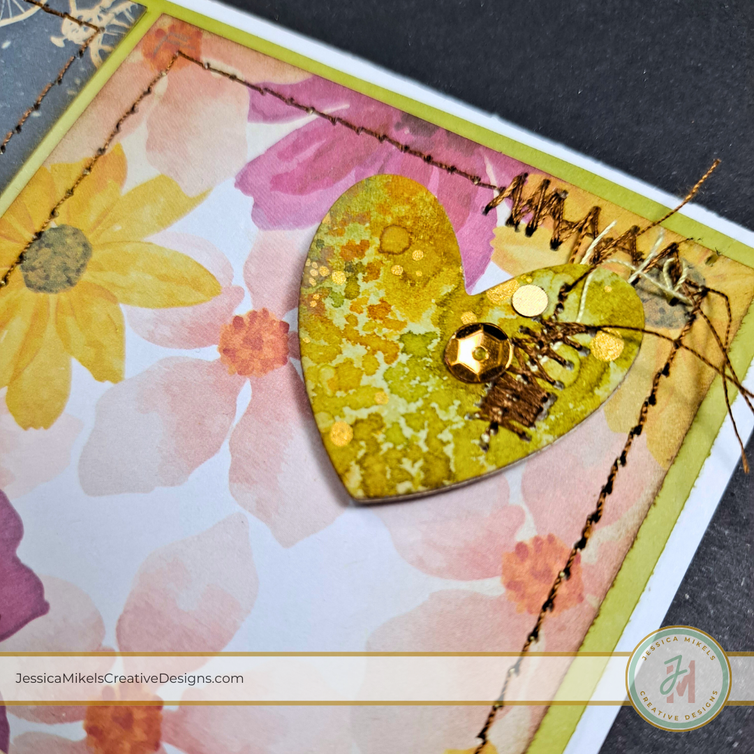 Stitching detail to card making adds such a lovely touch