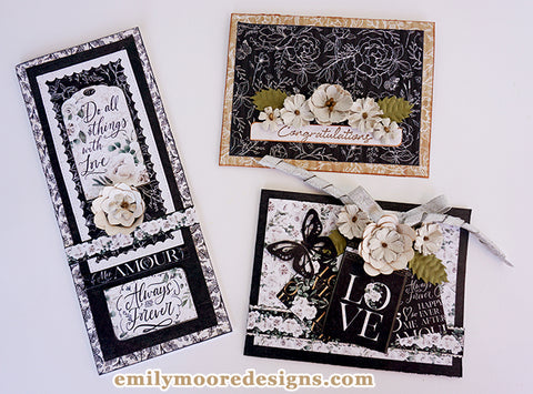 Handmade Wedding Cards Featuring Card Sentiment Dies by Emily Moore Designs