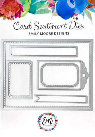Card Sentiment Dies by Emily Moore Designs