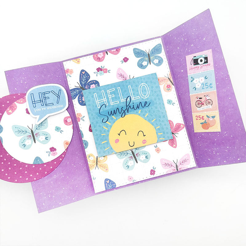 Tri fold card making fun by Emily Moore Designs