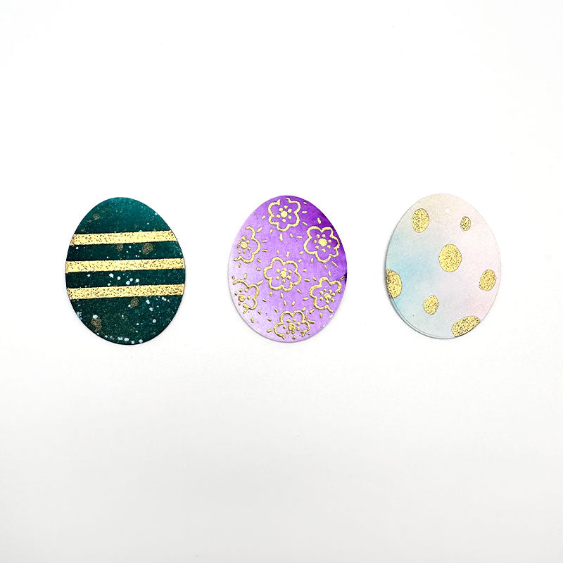 Easter Eggs using embossing powder for fun gold details