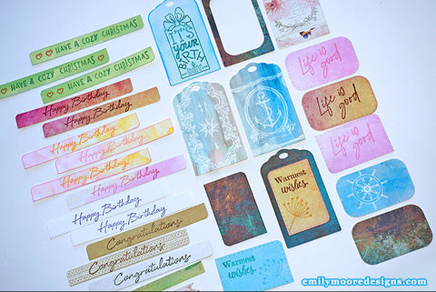Stamped and Die Cut Card Sentiments