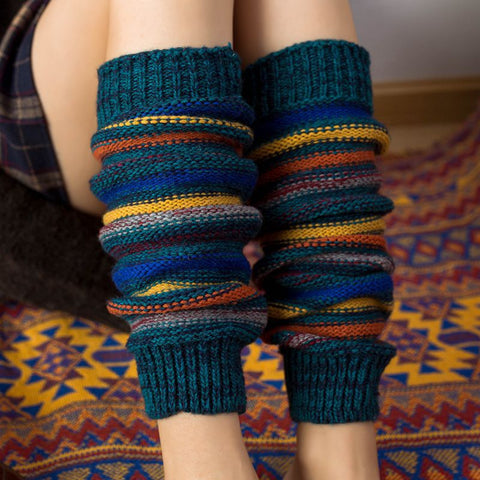 Bohemian calf socks in darkgreen