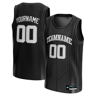 The Jersey Nation Black-White Custom Basketball Jersey - Youth XL