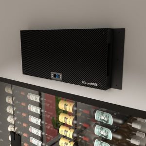 Wall-mounted wine cellar cooling unit.
