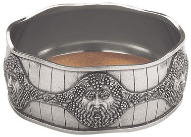  Bacchus Pewter Wine Bottle Coaster 