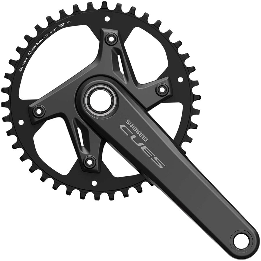Shimano CUES FC-U6040-1 Crankset - 175mm 9/10/11-Speed 42t Asymmetric 110 BCD Hollowtech 2 Crankarms BLK