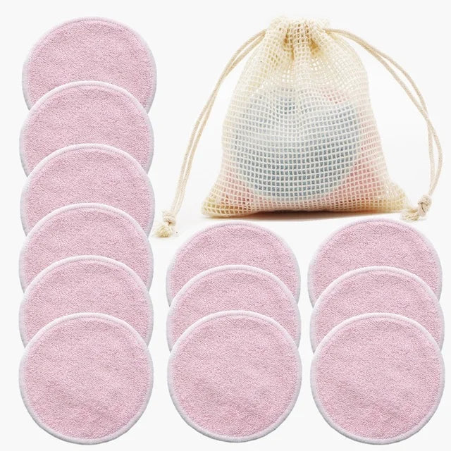 12PC Reusable Cotton Pads Makeup Remover Pads