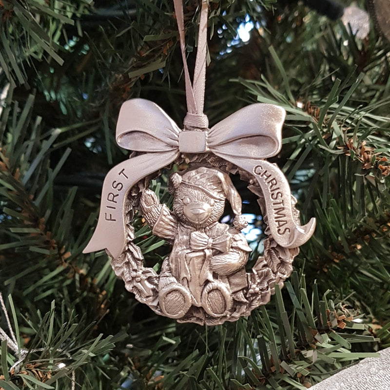 Baby's First Christmas Ornament Aitkens Pewter