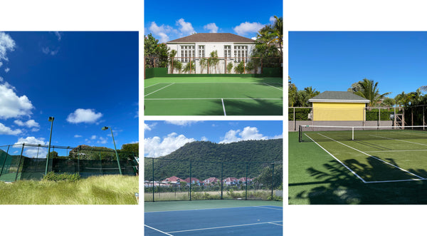 Photos of tennis courts.